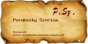 Porubszky Szorina névjegykártya